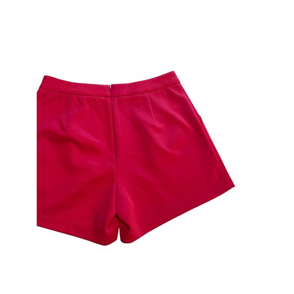 Ellison Women's Medium Hot Pink Pleated Pocketed High Rise Classy Shorts - Picture 7 of 11
